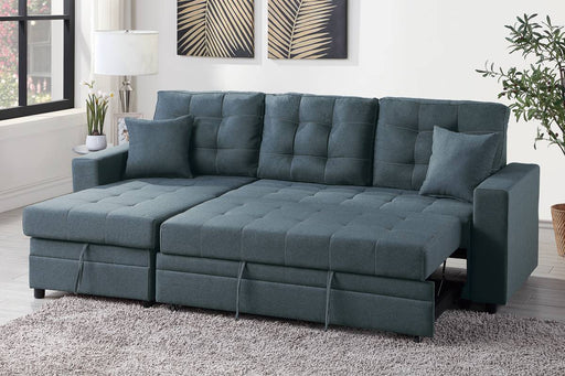 Vphong 2-Pcs Sectional Set in Blue Grey / Espresso image