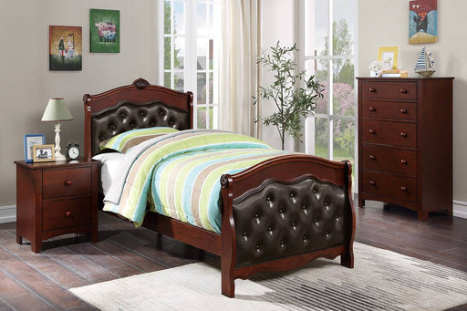 Mcraft Full Bed-Dark Cherry/Espresso Pu in Cherry image