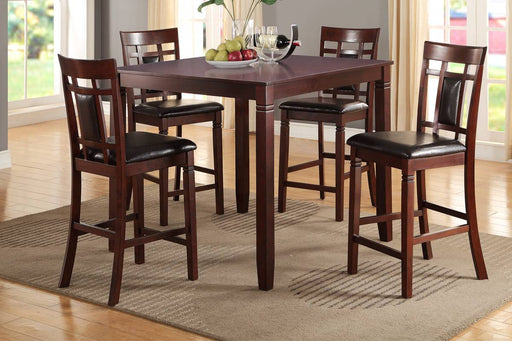 Minyou 5-Pcs Counter Height Dining Set in Cherry Finish image