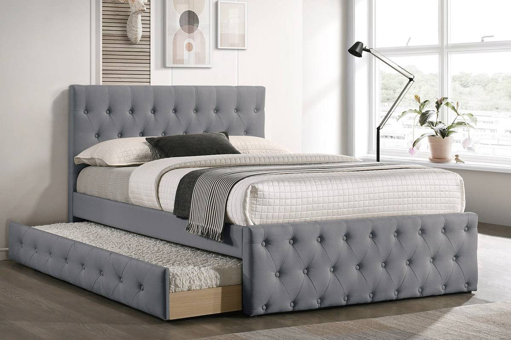 Liihcc Full Bed W/Trundle-Light Grey Burlap in Light Grey / Na image