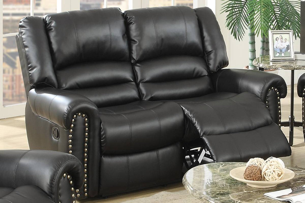 Uefurn Reclining Loveseat in Black image