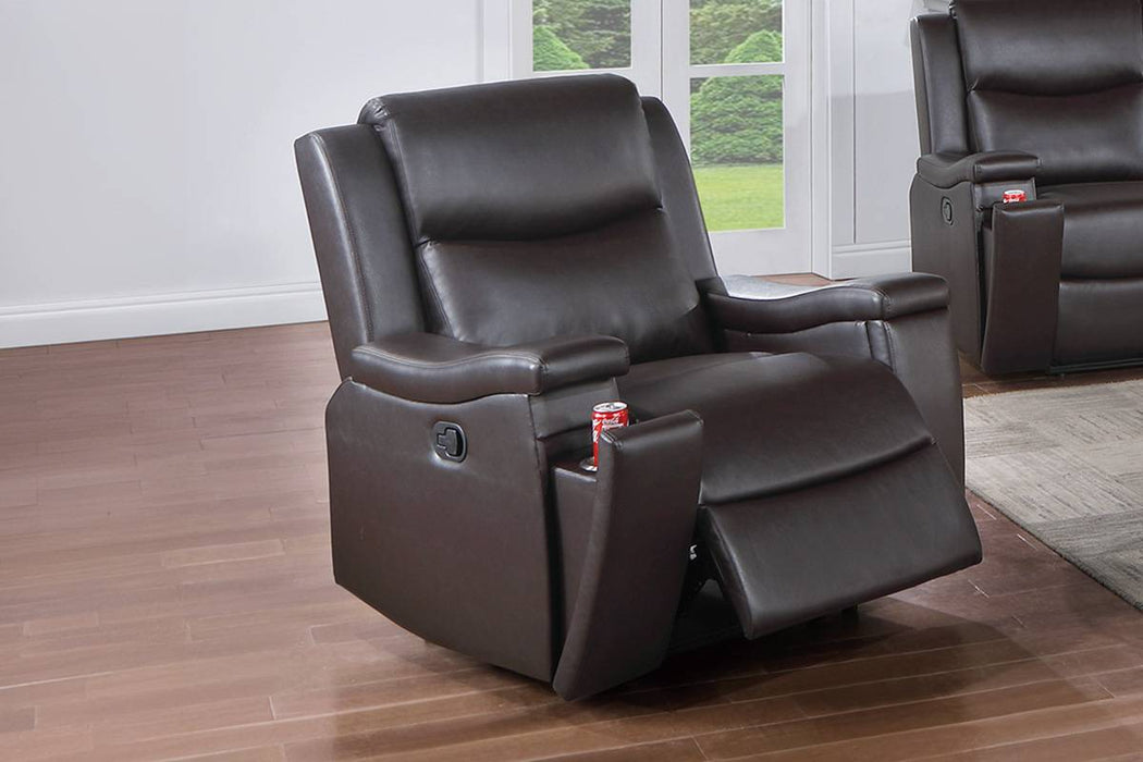 Uniqvn Recliner W/Cup Holder in Espresso image