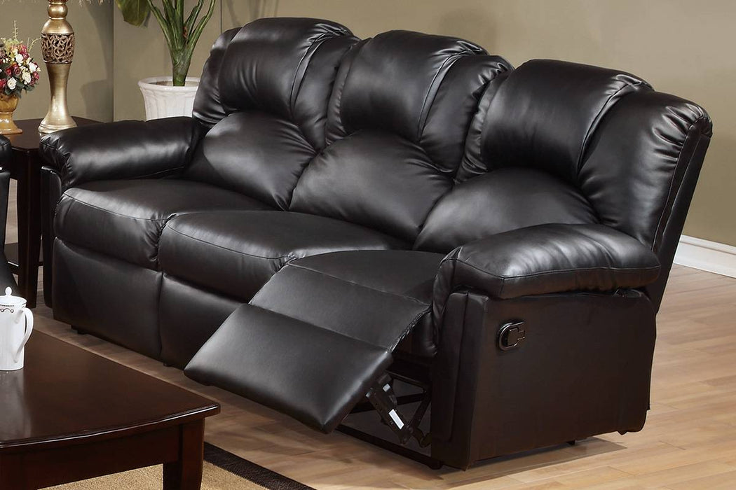 Bstfur Recliner Sofa/Bonded Leather-Black in Black image