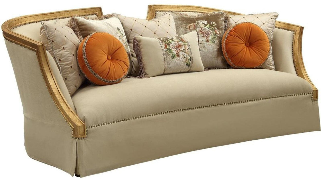 Acme Furniture Daesha Sofa in Tan Flannel & Antique Gold 50835 image