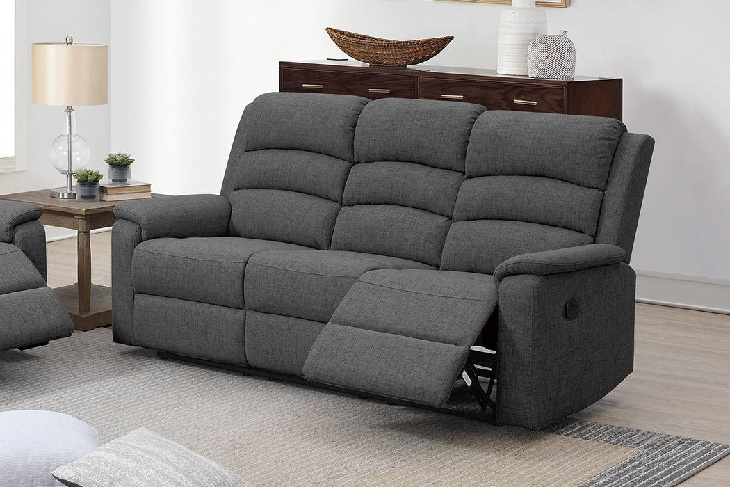 Yonrui Recliner Sofa in Dark Grey Burlap Fabric image