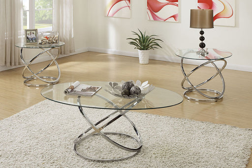 Tjitra 3-Pcs Coffee Table Set in Clear Chrome image