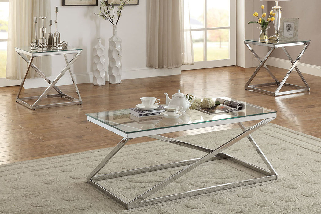 Tjitra 3-Pcs Occasional Table Set in Clear Sliver image