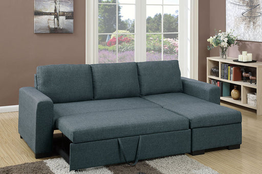 Vphong 2-Pcs Sectional Set in Grey Blue / Espresso image