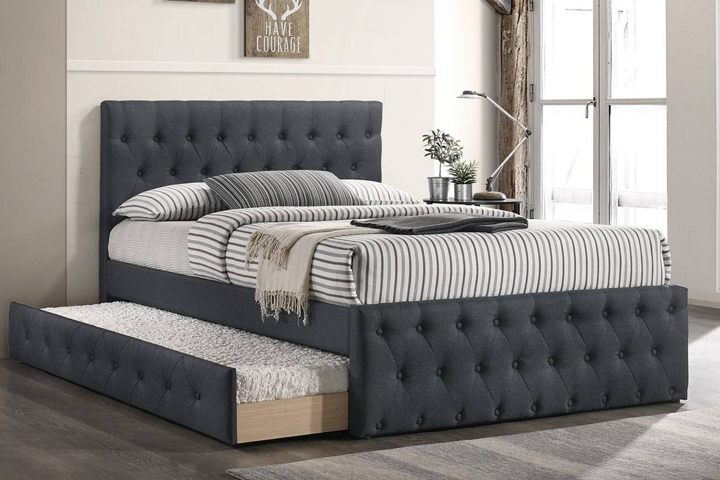 Liihcc Full Bed W/Trundle-Charcoal Burlap in Charcoal / Na image