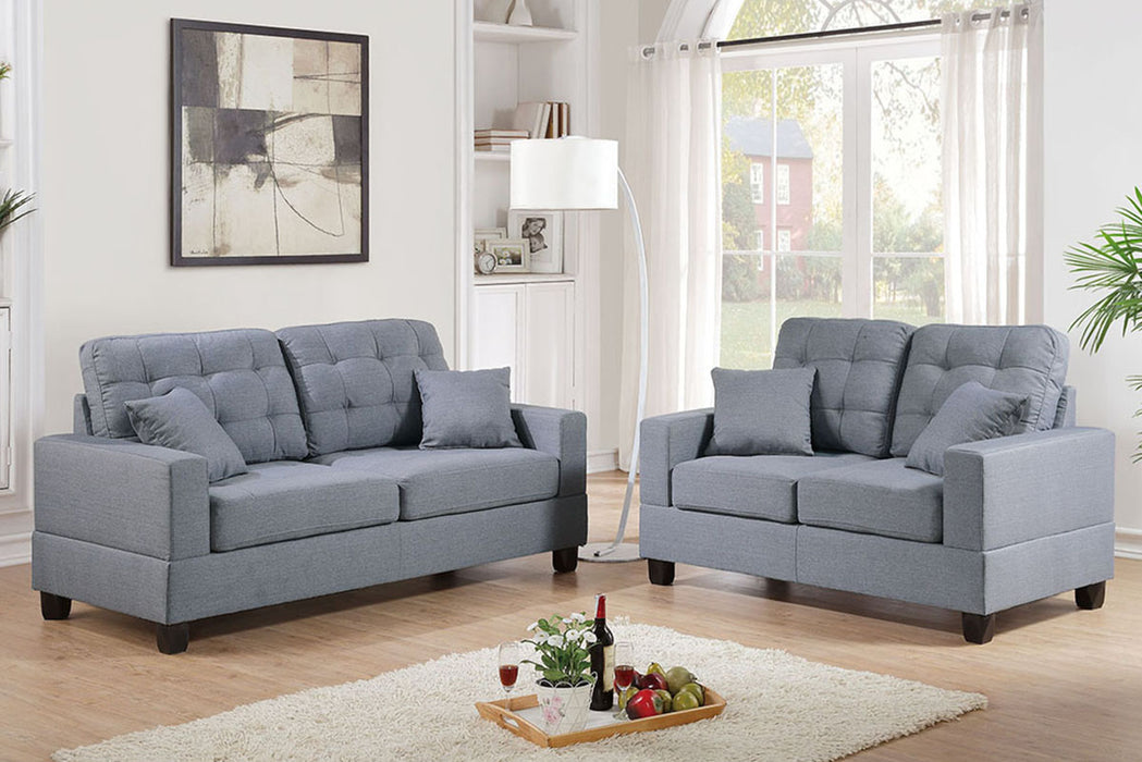 Chixin 2-Pcs Sofa Set/Grey Fabric in Grey/Dark Coffee image