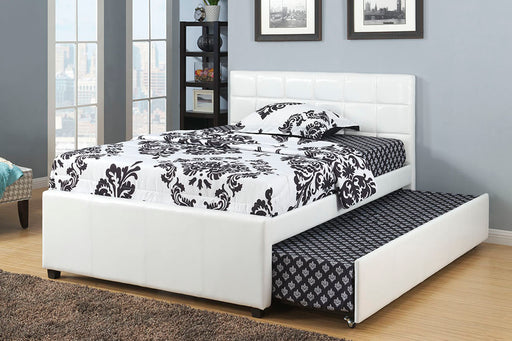 Liihcc Full Bed W/Trundle Squ Tufted Headboard White in White / Na image