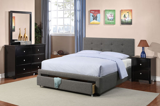 Liihcc Queen Bed W/Drawer in Grey / Black image