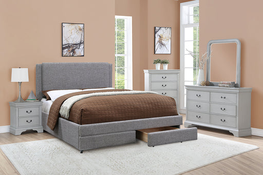 Liihcc Queen Bed/Stone Ash in Light Grey / Black image