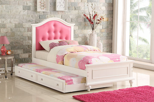 Mcraft Twin Bed W/Trundle-Pink+White in White image