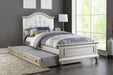 Mcraft Twin Bed W/Trundle-White+Silver in Silver image