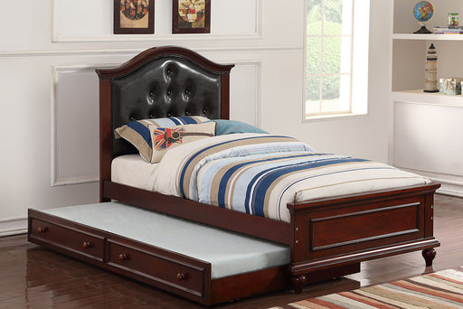 Mcraft Twin Bed W/Trundle-Black+Cherry in Dark Cherry image