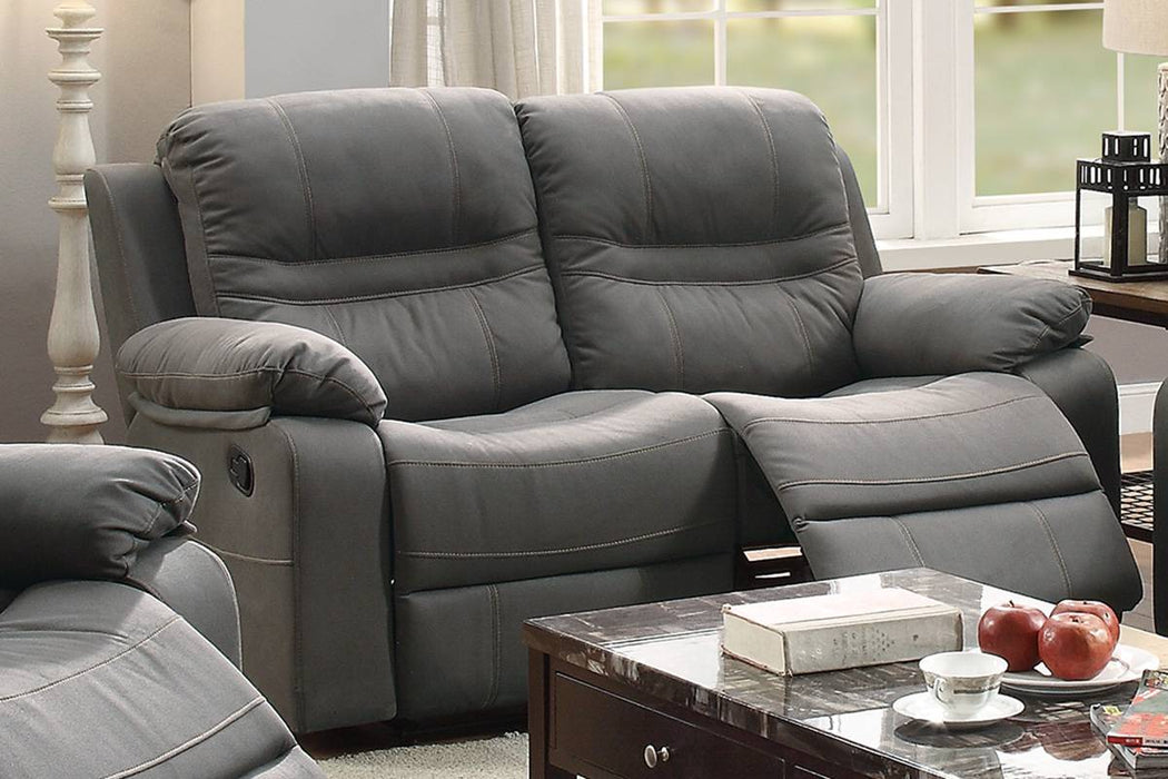 Bstfur Reclining Loveseat/Handle/Leatherette/Slate Blue in Slate Blue image