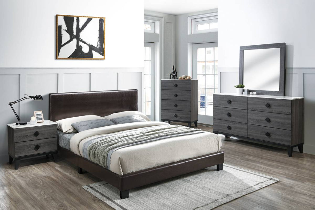 Chyuan Full Bed-Brown Pu in Espresso/Espresso image