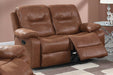 Bstfur Reclining Loveseat/Handle/Leatherette/Dark Brown in Dark Brown image