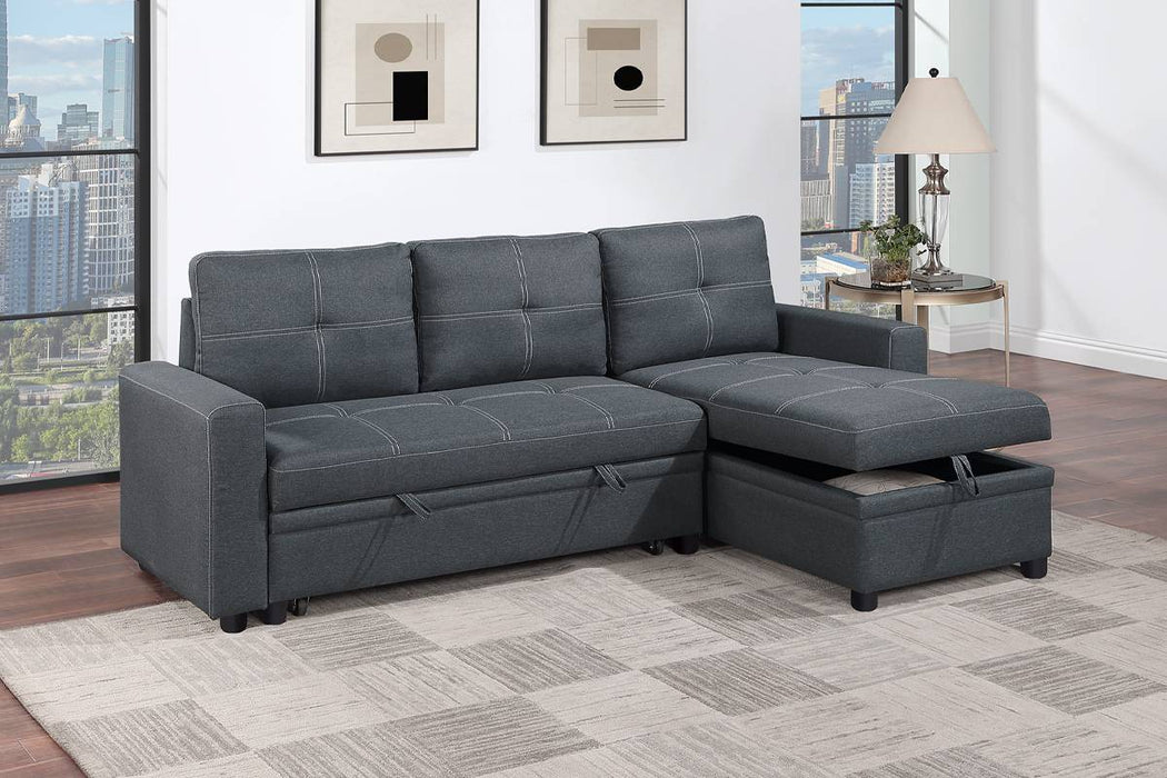 Uniqvn Convertible Sectional Set in Charcoal image