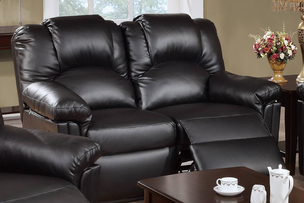 Bstfur Recliner Loveseat/Bonded Leather-Black in Black image