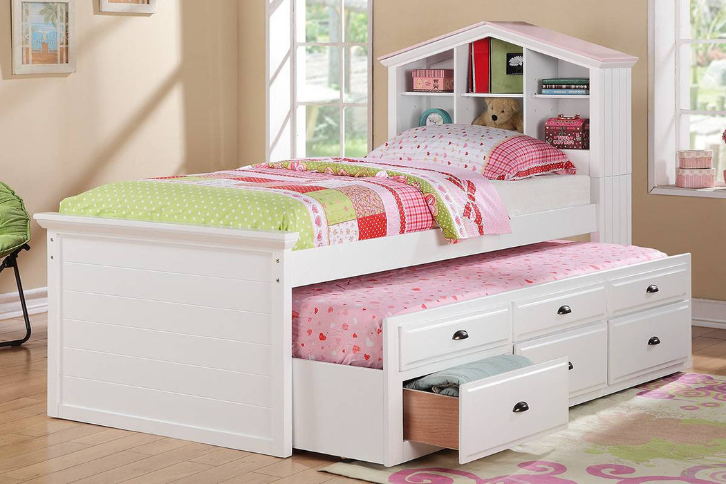 Mcraft Twin Bed W/Trundle-White W. Drawers in White image