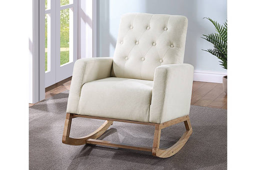 Bstfur Rocker Chair in Ivory Beige/Espresso image