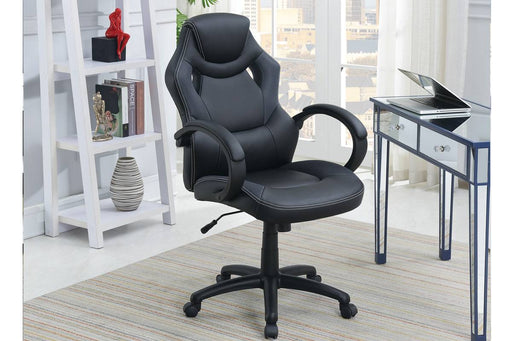 Uefurn Office Chair/Faux Leather in Black+Gray image