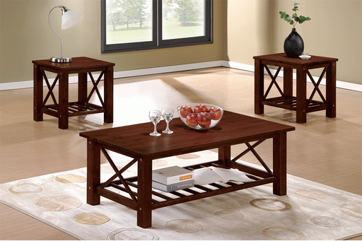 Liihct 3-Pcs Coffee Table Set in Cherry image