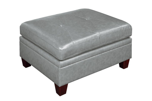 Uefurn Ottoman/ Grey Genuine Leather in Grey image