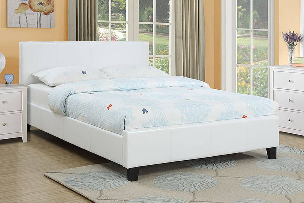 Chyuan Queen Bed-White Pu in White / Espresso image