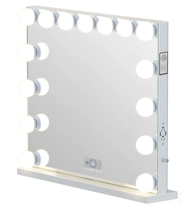 VANITII Marilyn Hollywood Vanity Mirror Pro Max - Tabletop or Wall Mount Vanity Mirror with 15 Dimmable LED Bulbs