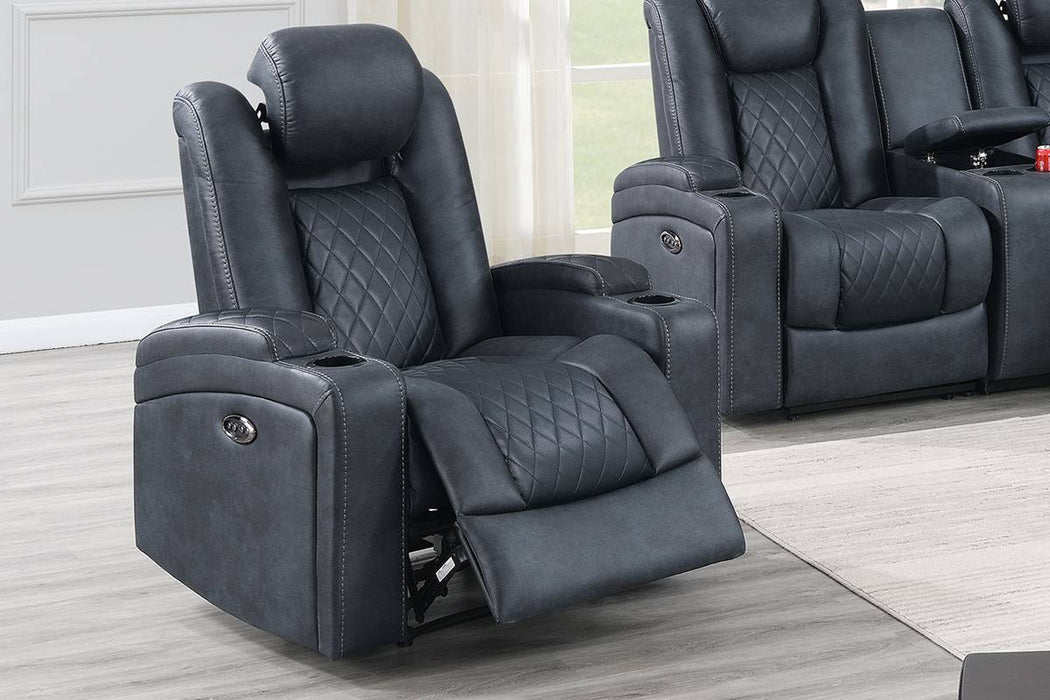 Uefurn Power Recliner in Ink Blue image