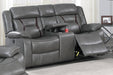 Uefurn Power Loveseat W/ Console in Grey image