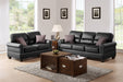 Chixin 2-Pcs Sofa Set/Black Bonded Leather in Black/Dark Coffee image