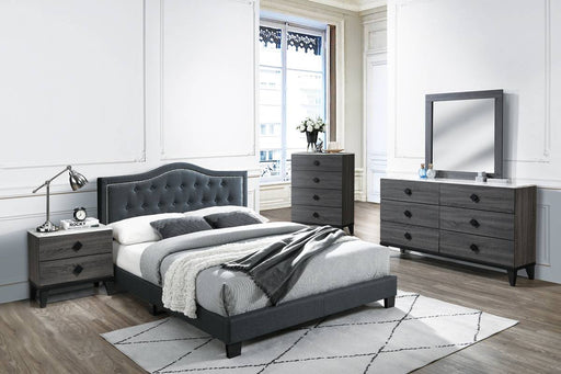 Chyuan Full Bed/Charcoal Burplap in Charcoal / Black image