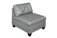 Uefurn Armless Chair/ Grey Genuine Leather in Grey image