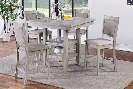 Tamich 5-Pcs Counter Height Dining Set in Rustic Grey image