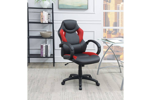 Uefurn Office Chair/Faux Leather in Black+Red image