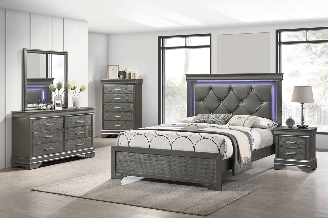 Liihfd Eastern King Bed in Gray / Dark Gray image