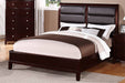 Vfvnco Calif. King Bed W. Boxed Faux Leather Headboard in Dark Cherry image