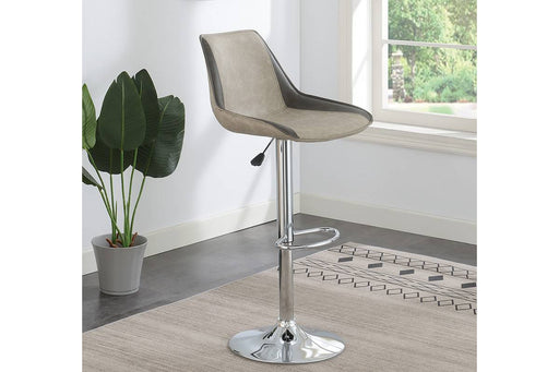 Sopfur Adjustable Bar Stool in Light Grey + Dark Grey Wax Pu image