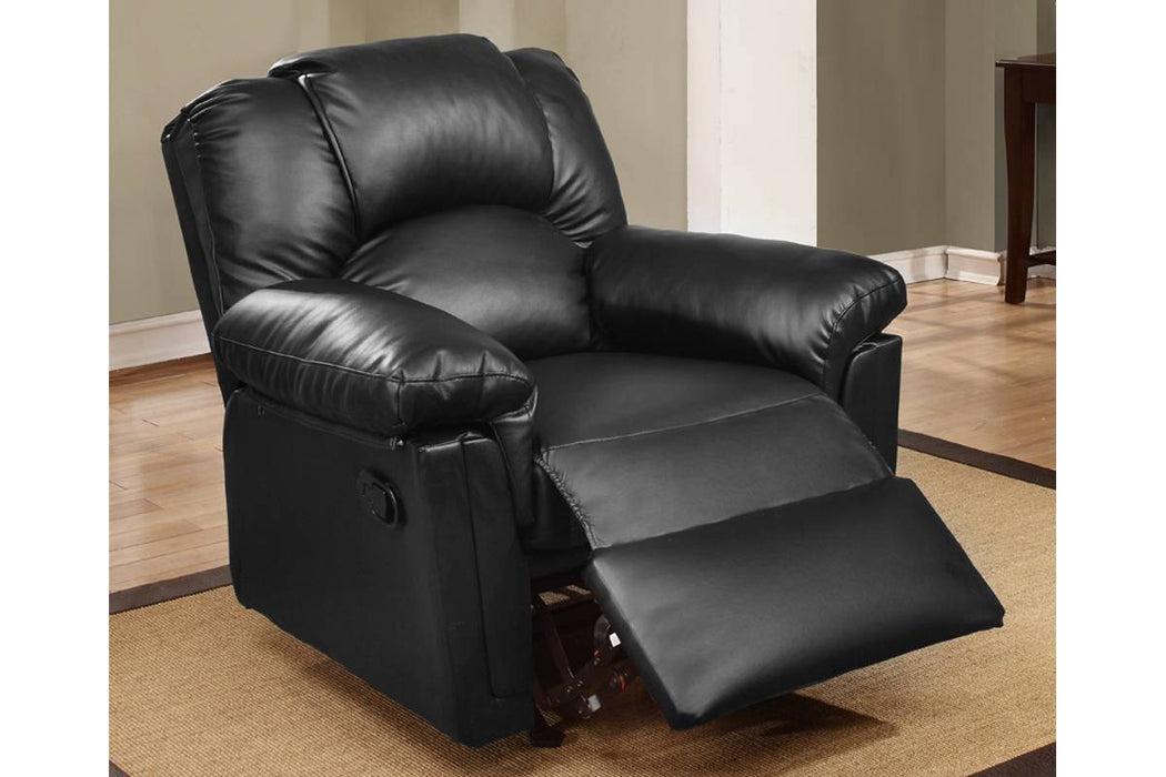 Bstfur Rocker/Recliner- Bonded Leather/Black in Black image