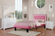 Chyuan Twin Bed/Pu-Pink in Pink / Espresso image