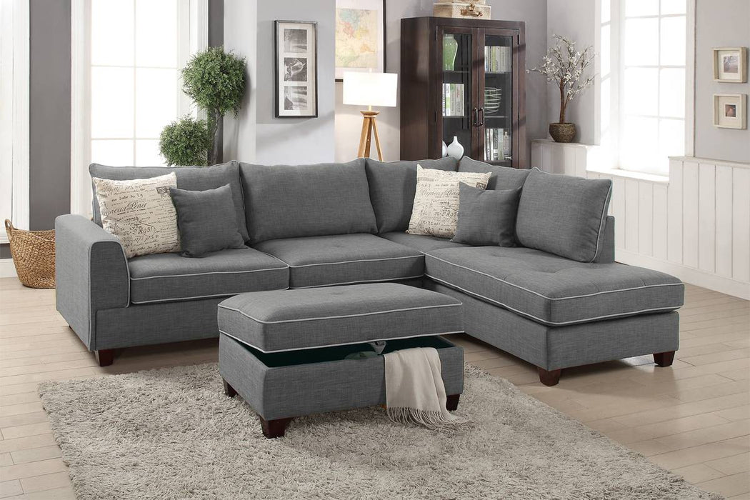 F6542 3-Piece Sectional Set W/ Ottoman